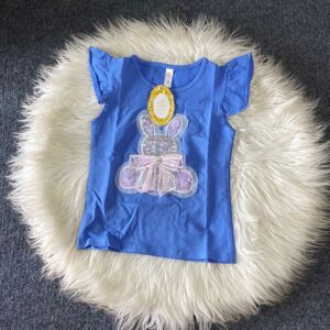 Girl’s Blue Roundneck with Bow