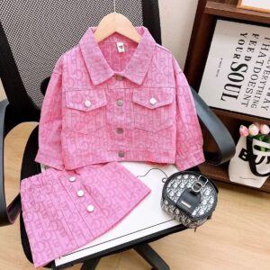Baby pink blazer and skirt