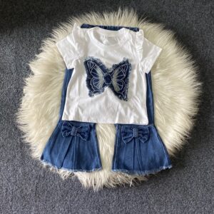 Girl’s Palazzo And Butterfly Top Set