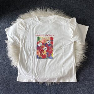 Girl’s White Roundneck with colorful chest design