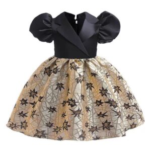Black and Gold Ball Gown With Collar
