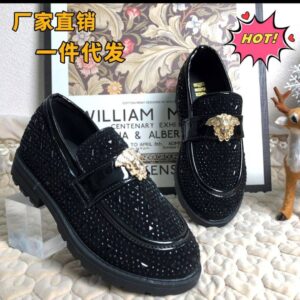 Haki black shoe with stones for boys