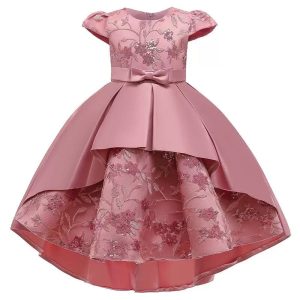 Onion color ball gown with front bow