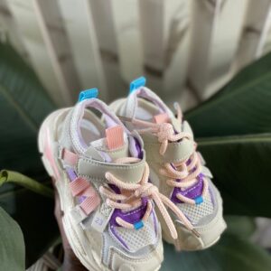 White,pink and purple sandal sneakers