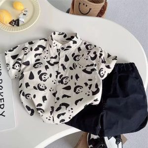 Black and cream polo 2-piece set
