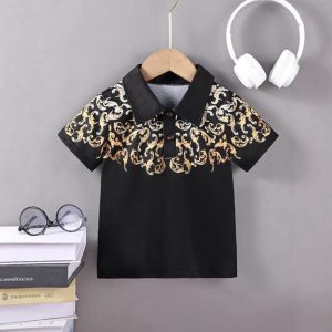 Gold and black polo shirt