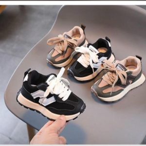 Black and cream sneakers