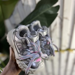 Ash and pink sneakers