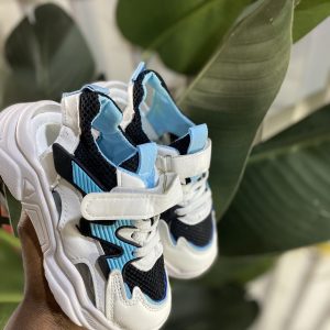 White and blue sneakers