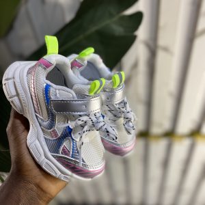 Multicolored pink and ash sneakers