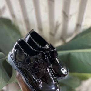 Boys black shinning school shoe