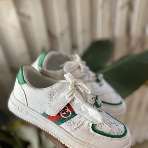 White and green gucci sneakers