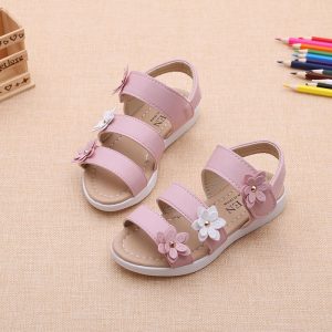 Pink and white sandals