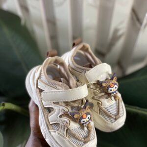 White and nude sneakers