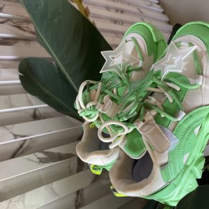 Green and white star sneakers